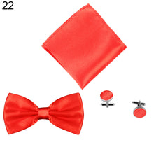 Load image into Gallery viewer, 3Pcs Solid Color Silky Wedding Business Men Suit Tie Necktie Cufflink Hanky Set - provenclothes