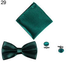 Load image into Gallery viewer, 3Pcs Solid Color Silky Wedding Business Men Suit Tie Necktie Cufflink Hanky Set - provenclothes