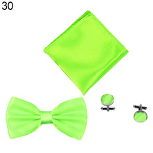 Load image into Gallery viewer, 3Pcs Solid Color Silky Wedding Business Men Suit Tie Necktie Cufflink Hanky Set - provenclothes