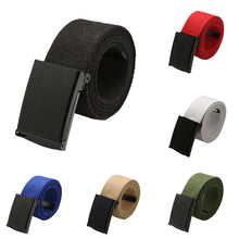 Load image into Gallery viewer, Unisex Casual Solid Color Webbing Canvas Waist Belt Automatic Buckle Waistband - provenclothes