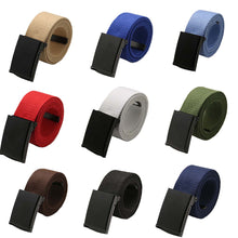 Load image into Gallery viewer, Unisex Casual Solid Color Webbing Canvas Waist Belt Automatic Buckle Waistband - provenclothes