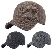 Load image into Gallery viewer, Men Earflaps Baseball Cap Warm Snapback Outdoor Father's Winter Visor Hat Gift - provenclothes