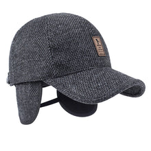 Load image into Gallery viewer, Men Earflaps Baseball Cap Warm Snapback Outdoor Father's Winter Visor Hat Gift - provenclothes