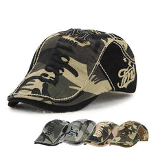 Load image into Gallery viewer, Men Outdoor Adjustable Camouflage Splicing Letter Sun Hats Peaked Caps Beret - provenclothes