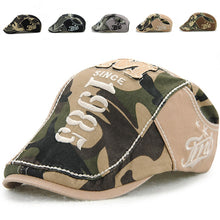 Load image into Gallery viewer, Men Outdoor Adjustable Camouflage Splicing Letter Sun Hats Peaked Caps Beret - provenclothes