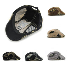 Load image into Gallery viewer, Men Outdoor Adjustable Camouflage Splicing Letter Sun Hats Peaked Caps Beret - provenclothes