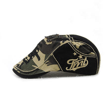 Load image into Gallery viewer, Men Outdoor Adjustable Camouflage Splicing Letter Sun Hats Peaked Caps Beret - provenclothes