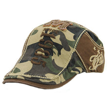 Load image into Gallery viewer, Men Outdoor Adjustable Camouflage Splicing Letter Sun Hats Peaked Caps Beret - provenclothes