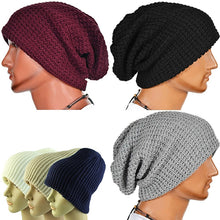 Load image into Gallery viewer, Men Winter Knitting Baggy Cap Casual Warm Keeper Beanie Knitted Crochet Hat - provenclothes