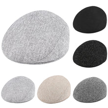 Load image into Gallery viewer, Casual Men Warm Comfortable Solid Color Flat Beret Hat Newsboy Cabbie Peaked Cap - provenclothes