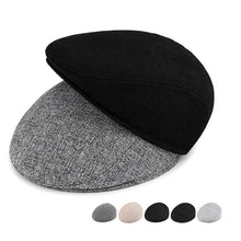 Load image into Gallery viewer, Casual Men Warm Comfortable Solid Color Flat Beret Hat Newsboy Cabbie Peaked Cap - provenclothes