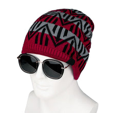 Load image into Gallery viewer, Men Winter Outdoor Wavy Stripe Fleece Lined Beanie Skull Cap Warm Knitted Hat - provenclothes