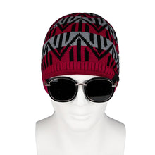 Load image into Gallery viewer, Men Winter Outdoor Wavy Stripe Fleece Lined Beanie Skull Cap Warm Knitted Hat - provenclothes