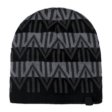 Load image into Gallery viewer, Men Winter Outdoor Wavy Stripe Fleece Lined Beanie Skull Cap Warm Knitted Hat - provenclothes