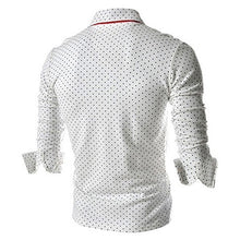 Load image into Gallery viewer, Men England Trendy Polka Dot Self-Cultivation Long Sleeved Slim Fit Shirt Top - provenclothes