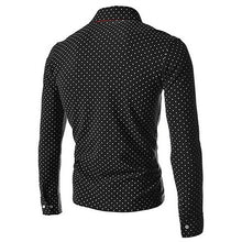 Load image into Gallery viewer, Men England Trendy Polka Dot Self-Cultivation Long Sleeved Slim Fit Shirt Top - provenclothes