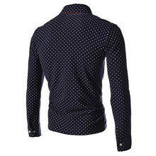 Load image into Gallery viewer, Men England Trendy Polka Dot Self-Cultivation Long Sleeved Slim Fit Shirt Top - provenclothes