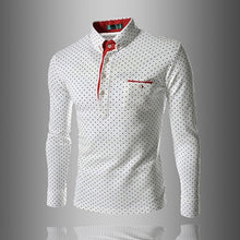 Load image into Gallery viewer, Men England Trendy Polka Dot Self-Cultivation Long Sleeved Slim Fit Shirt Top - provenclothes
