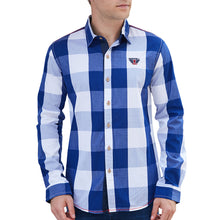 Load image into Gallery viewer, Large Plaid Splicing Color Long Sleeve Turn-Down Collar Men's Casual Shirt Top - provenclothes