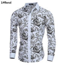 Load image into Gallery viewer, Men's Stylish Casual Slim Fit Plaid Contrast Color Long Sleeve Dress Shirt Top - provenclothes