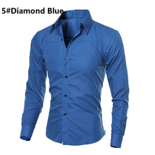 Load image into Gallery viewer, Men's Stylish Casual Slim Fit Plaid Contrast Color Long Sleeve Dress Shirt Top - provenclothes