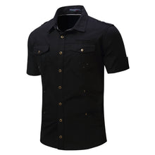 Load image into Gallery viewer, Fashion Summer Men Short Sleeve Slim Fit Chest Pocket Botton-Fly Collor Shirt - provenclothes