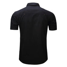 Load image into Gallery viewer, Fashion Summer Men Short Sleeve Slim Fit Chest Pocket Botton-Fly Collor Shirt - provenclothes