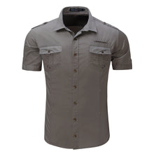 Load image into Gallery viewer, Fashion Summer Men Short Sleeve Slim Fit Chest Pocket Botton-Fly Collor Shirt - provenclothes