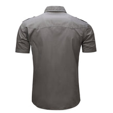 Load image into Gallery viewer, Fashion Summer Men Short Sleeve Slim Fit Chest Pocket Botton-Fly Collor Shirt - provenclothes