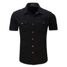 Load image into Gallery viewer, Fashion Summer Men Short Sleeve Slim Fit Chest Pocket Botton-Fly Collor Shirt - provenclothes