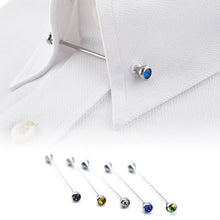 Load image into Gallery viewer, Men's Formal Shirt Collar Pin Rhinestone Bar Clasp Clip Barbell Lapel Stick - provenclothes