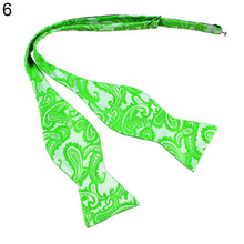 Load image into Gallery viewer, Men's Paisley Gourd Shape Self Bow Tie Party Adjustable Neck Pocket Cuff Bowtie - provenclothes