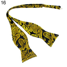 Load image into Gallery viewer, Men's Paisley Gourd Shape Self Bow Tie Party Adjustable Neck Pocket Cuff Bowtie - provenclothes