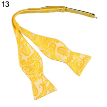 Load image into Gallery viewer, Men's Paisley Gourd Shape Self Bow Tie Party Adjustable Neck Pocket Cuff Bowtie - provenclothes