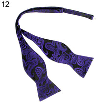 Load image into Gallery viewer, Men's Paisley Gourd Shape Self Bow Tie Party Adjustable Neck Pocket Cuff Bowtie - provenclothes
