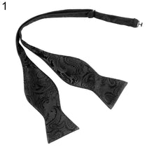 Load image into Gallery viewer, Men's Paisley Gourd Shape Self Bow Tie Party Adjustable Neck Pocket Cuff Bowtie - provenclothes