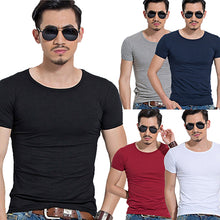 Load image into Gallery viewer, Men's Fashion Summer Short Sleeve T-shirt Solid Fitness Tight-fitting Sportswear - provenclothes