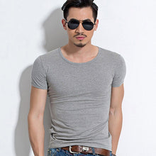 Load image into Gallery viewer, Men's Fashion Summer Short Sleeve T-shirt Solid Fitness Tight-fitting Sportswear - provenclothes