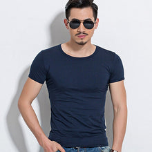 Load image into Gallery viewer, Men's Fashion Summer Short Sleeve T-shirt Solid Fitness Tight-fitting Sportswear - provenclothes
