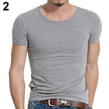 Load image into Gallery viewer, Men's Fashion Summer Short Sleeve T-shirt Solid Fitness Tight-fitting Sportswear - provenclothes