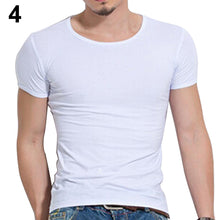 Load image into Gallery viewer, Men's Fashion Summer Short Sleeve T-shirt Solid Fitness Tight-fitting Sportswear - provenclothes