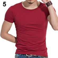 Load image into Gallery viewer, Men's Fashion Summer Short Sleeve T-shirt Solid Fitness Tight-fitting Sportswear - provenclothes