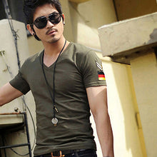 Load image into Gallery viewer, Men's Fashion Cool Army Style Casual Comfortable Short Sleeve V-neck T-shirt - provenclothes