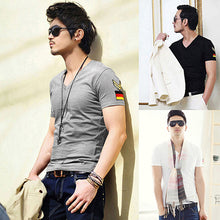 Load image into Gallery viewer, Men's Fashion Cool Army Style Casual Comfortable Short Sleeve V-neck T-shirt - provenclothes