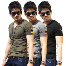 Load image into Gallery viewer, Men's Fashion Cool Army Style Casual Comfortable Short Sleeve V-neck T-shirt - provenclothes
