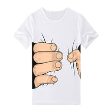 Load image into Gallery viewer, Men's Fashion Summer 3D Big Hand Print Round Neck Short Sleeve White T-shirt - provenclothes