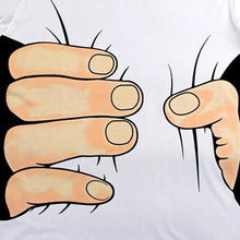 Load image into Gallery viewer, Men's Fashion Summer 3D Big Hand Print Round Neck Short Sleeve White T-shirt - provenclothes