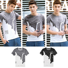 Load image into Gallery viewer, Men's Fashion Summer Milk Poured Pattern Printed Short Sleeve Round Neck T-shirt - provenclothes