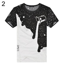 Load image into Gallery viewer, Men's Fashion Summer Milk Poured Pattern Printed Short Sleeve Round Neck T-shirt - provenclothes