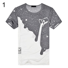 Load image into Gallery viewer, Men's Fashion Summer Milk Poured Pattern Printed Short Sleeve Round Neck T-shirt - provenclothes